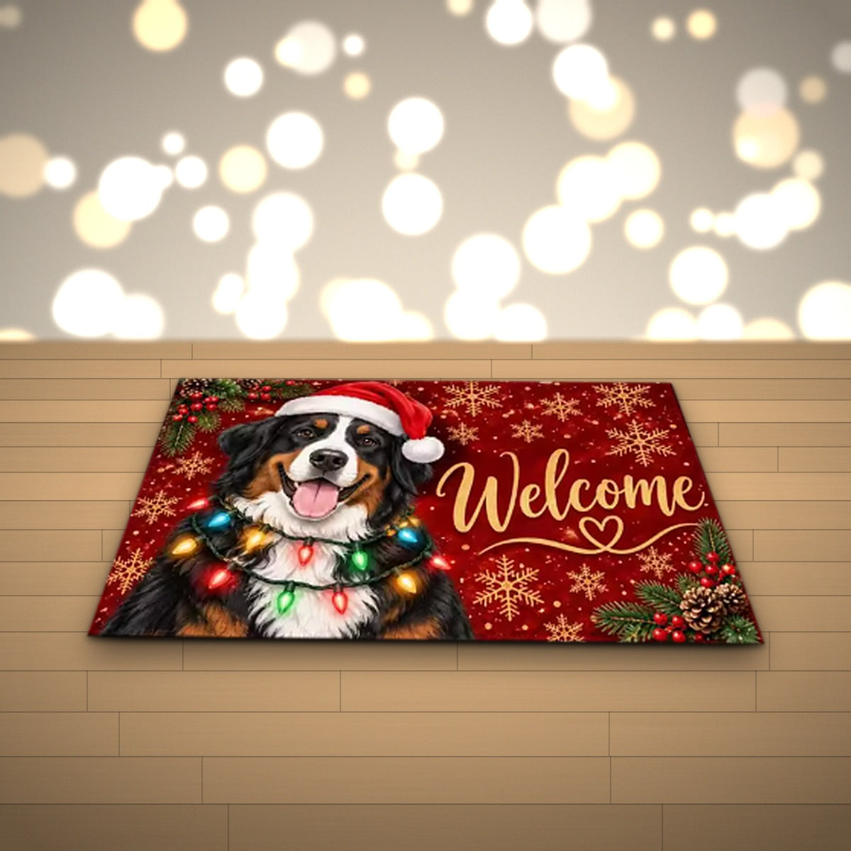 Paillasson de Noël Chien – Décoration d'entrée intérieur et extérieur